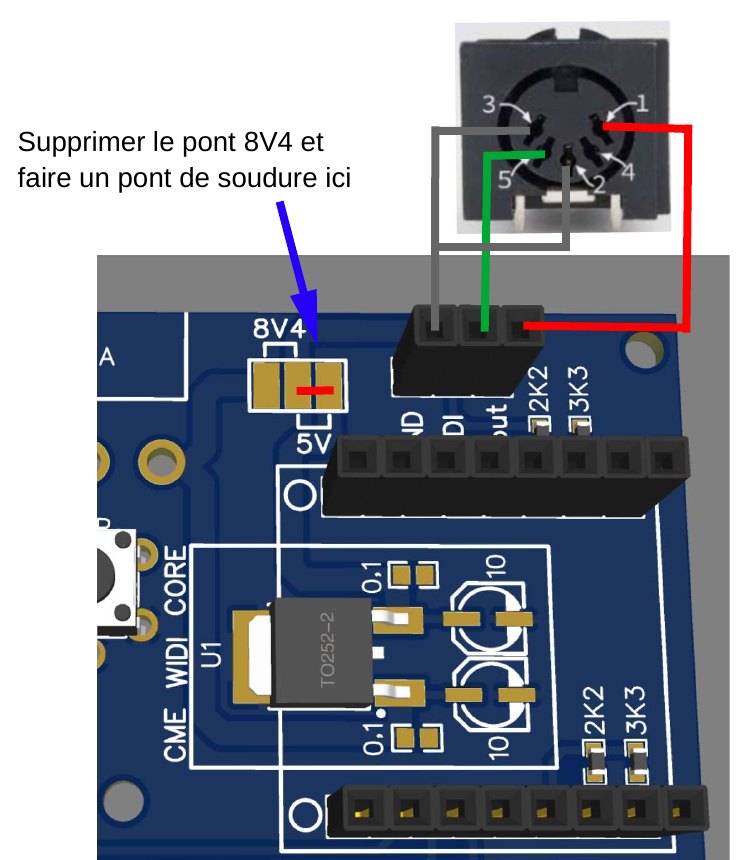 Sélection 5 V par pont de soudure sur le circuit imprimé